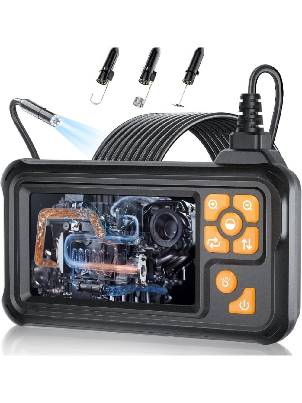 32.8FT Waterproof Endoscope Camera with 1080P HD, 8 LED Lights & 4.3" Screen